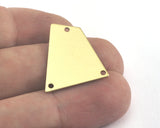 Quadrilateral Rectangle Trapezoid Rectangle Charms 3 Hole Raw Brass 23x21mm 0.8mm thickness Findings  R129-220