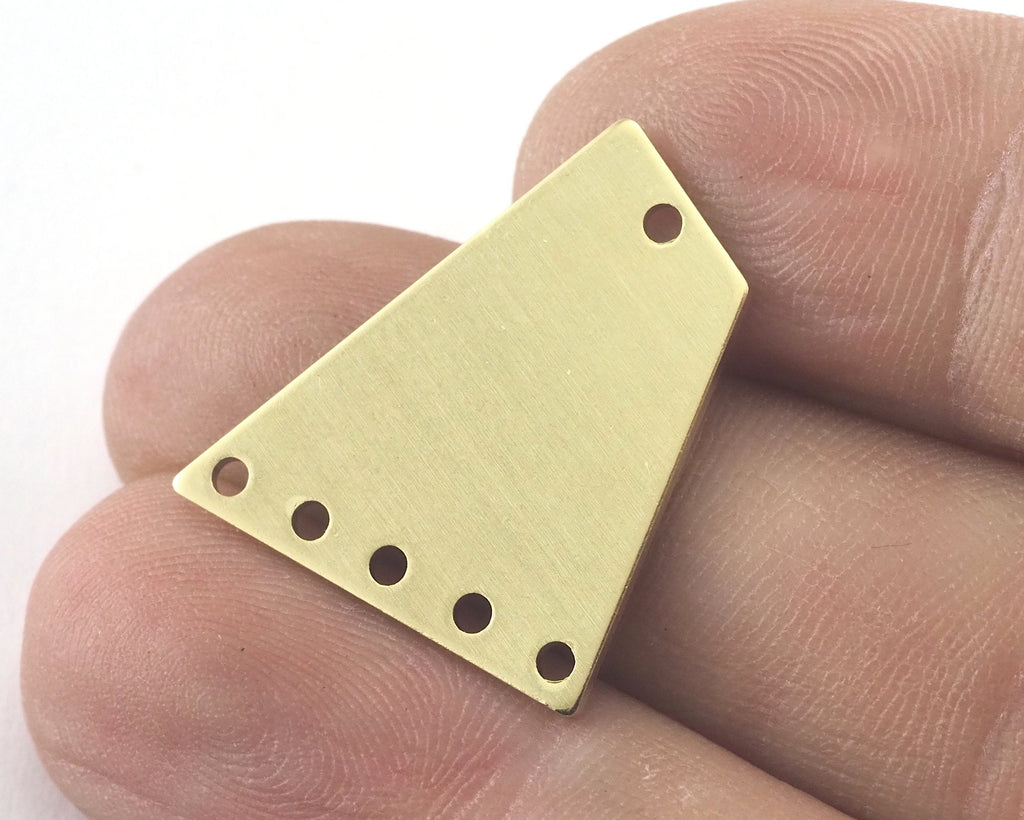 Quadrilateral Rectangle Trapezoid Rectangle Charms 6 Hole Raw Brass 23x21mm 0.8mm thickness Findings  R132-220