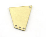 Quadrilateral Rectangle Trapezoid Rectangle Charms 4 Hole Raw Brass 23x21mm 0.8mm thickness Findings  R134-220