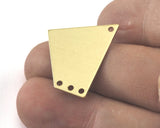 Quadrilateral Rectangle Trapezoid Rectangle Charms 4 Hole Raw Brass 23x21mm 0.8mm thickness Findings  R134-220