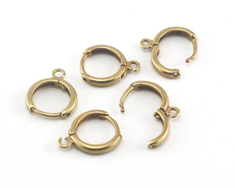 raw brass earring leverback findings 14x17mm with one loop 3886