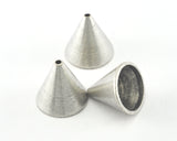 ribbon end caps , 17.5X17.5mm 15mm inner Antique Silver Plated brass cord  tip ends,  ends cap, findings ENC15 1514