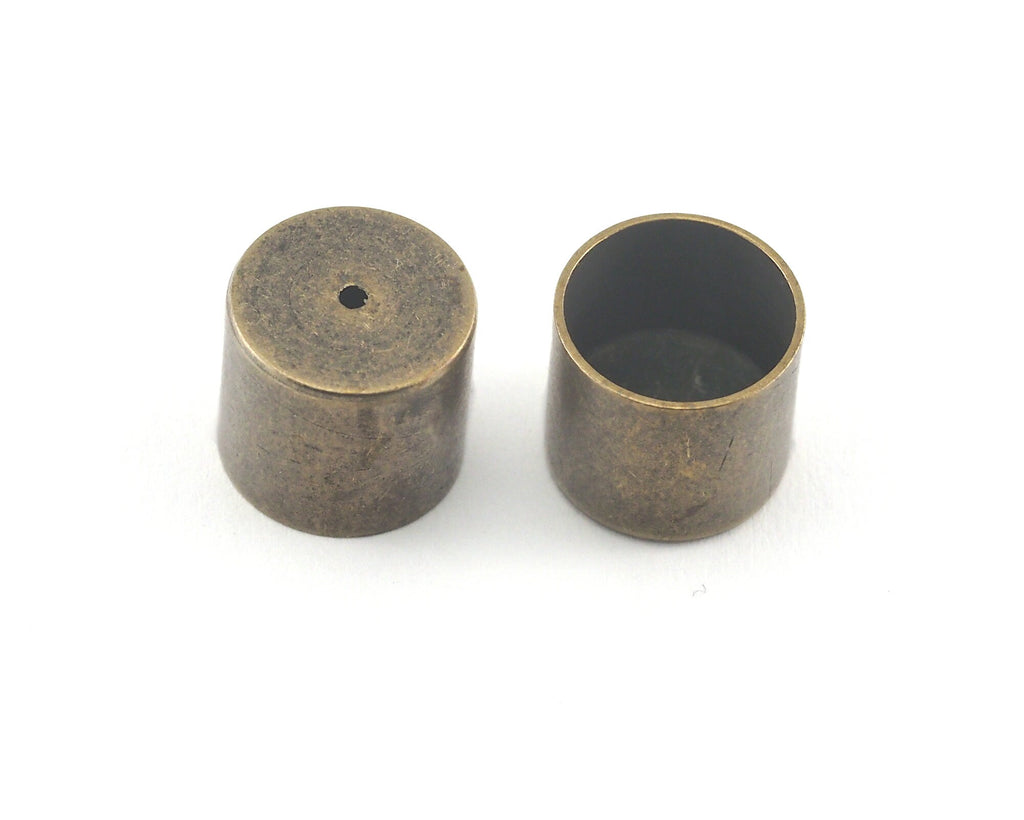 End caps, 10X11mm 10mm inner Antique Bronze Plated brass 1661 ENC10