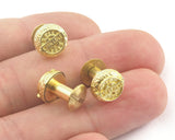 With love screw rivets, chicago screw / concho screw, (10mm Head) raw brass studs, 1/8" bolt CSC5 CSC8 R142 - R73
