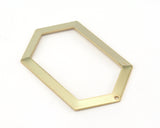 Gold plated brass elongated hexagon shape 54x32mm 0.9 Thickness stamping blank 1 hole tag pendant 2064-390