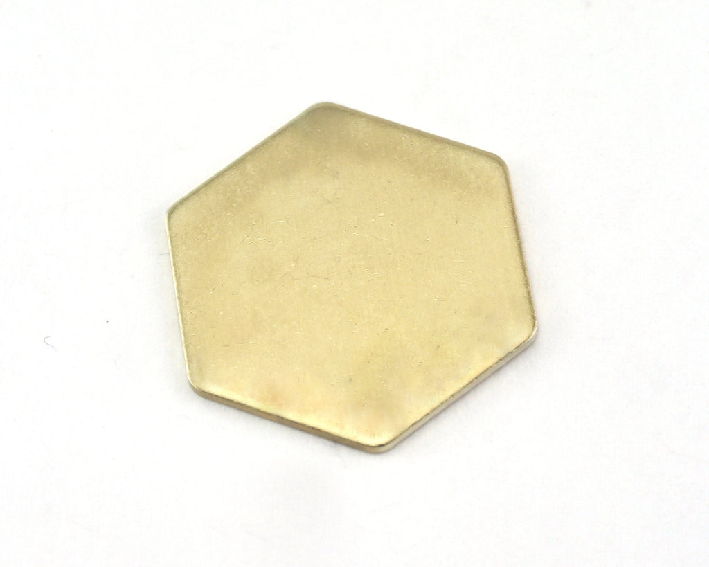 hexagonal tag stamping (0,8mm 20 gauge) charms , 20mm raw brass findings 981R-220