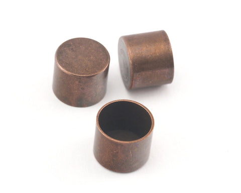 ends cap, 10x12mm 11mm inner Antique Copper Tone brass cord  tip ends, ribbon end, oz3082 enc11