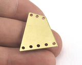 Quadrilateral Rectangle Trapezoid Rectangle Charms 8 Hole Raw Brass 23x21mm 0.8mm thickness Findings  R160-220