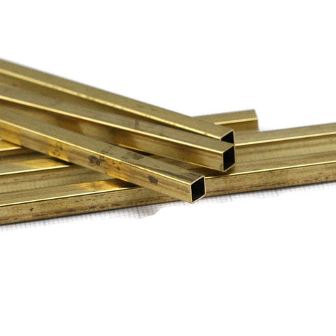 Raw Brass Square Tube 5x80 - 100 - 120mm (hole 4.4mm) industrial brass Charms,Pendant,Findings spacer bead