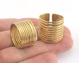 Adjustable Ring Raw brass 10 line (17.5-20mm 7-10US inner size) OZ2653