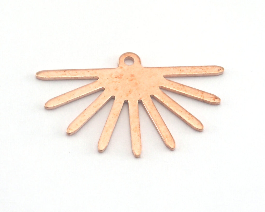 Sun Charms 25x15.5mm 1 hole Raw Copper findings R211-82