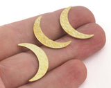 Hammered Crescent raw brass 22mm (0.8mm thickness) No hole  charms findings OZ3604-70