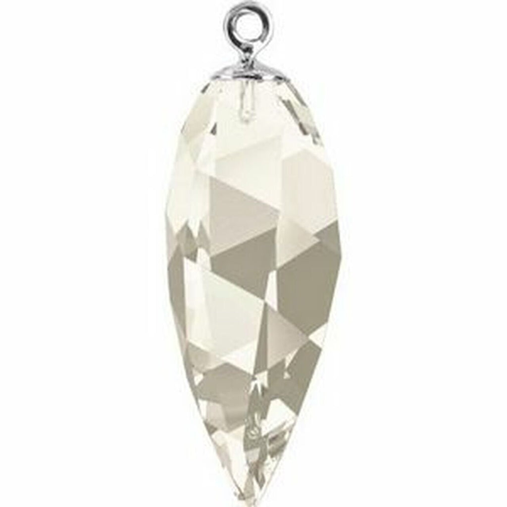 Swirl drop pendant 6541 Swarovski® crystal silver shade (half hole) with classic rhodium plating cap 24mm oz264