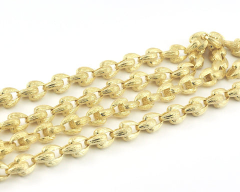 Thick chain for necklace bracelet choker  10mm raw brass Z168
