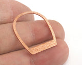 Brushed Geometric Charms one hole 25x22.5mm thickness 0.8mm Raw copper charms findings earring stamping OZ3931-100