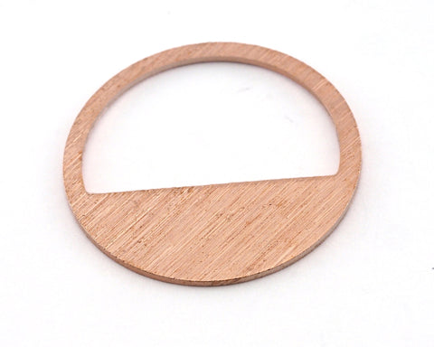 Brushed Round Charms Raw Copper 25mm (0.8mm thickness) 1hole findings OZ3938-170