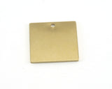 Square Tag Raw Brass 18mm 1 hole Charms ,Findings 3989-251