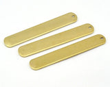 Oblong Rectangle shape stamping, name tag for bracelets 45x8mm (0.8mm thickness) raw brass blank 2 hole 2430-235
