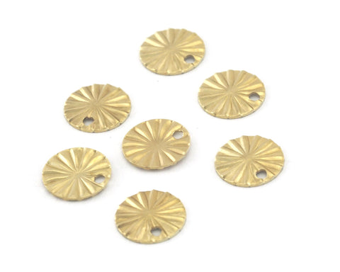 Starburst Design Tag 8 mm (0.6mm thickness) Raw Brass with hole 4133-17