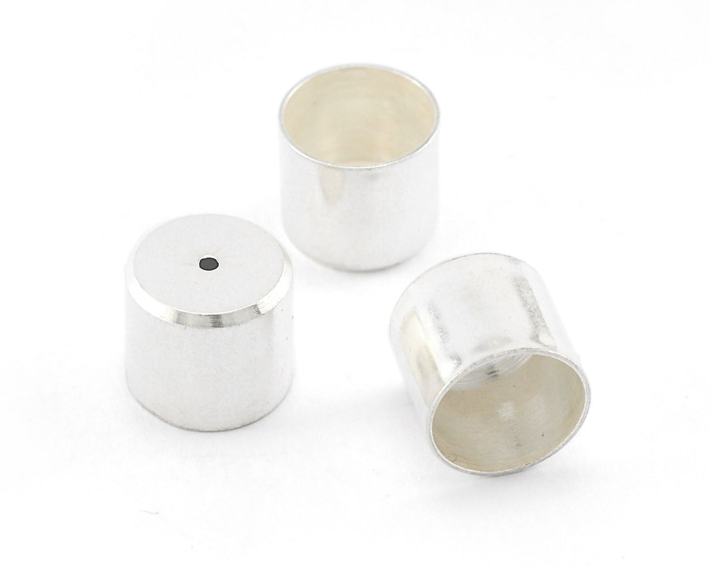 End Caps 12x11mm 11mm inner Silver plated brass cone spacer holder finding charm ENC11 1656