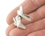 Dolphin Ring Animal Adjustable Antique silver Plated brass (16mm - 18.5mm  6US - 8US  inner size) Oz4006