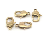 Lobster claw Parrot clasps raw brass solid brass 16  mm 4136
