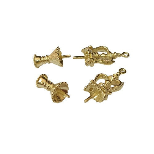 Bead caps brass pendant, finding charm 23mm 756