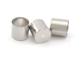 End caps, 16x16mm 15mm inner with 2mm hole Silver tone (Nickel free) brass findings ENC15 4217