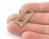 Semi Circle Rectangle Pendant 30x13x0.8mm Antique Yellow Plated Brass findings scs OZ2796-160