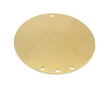 raw brass circle tag 52mm , 4 hole raw brass findings  170