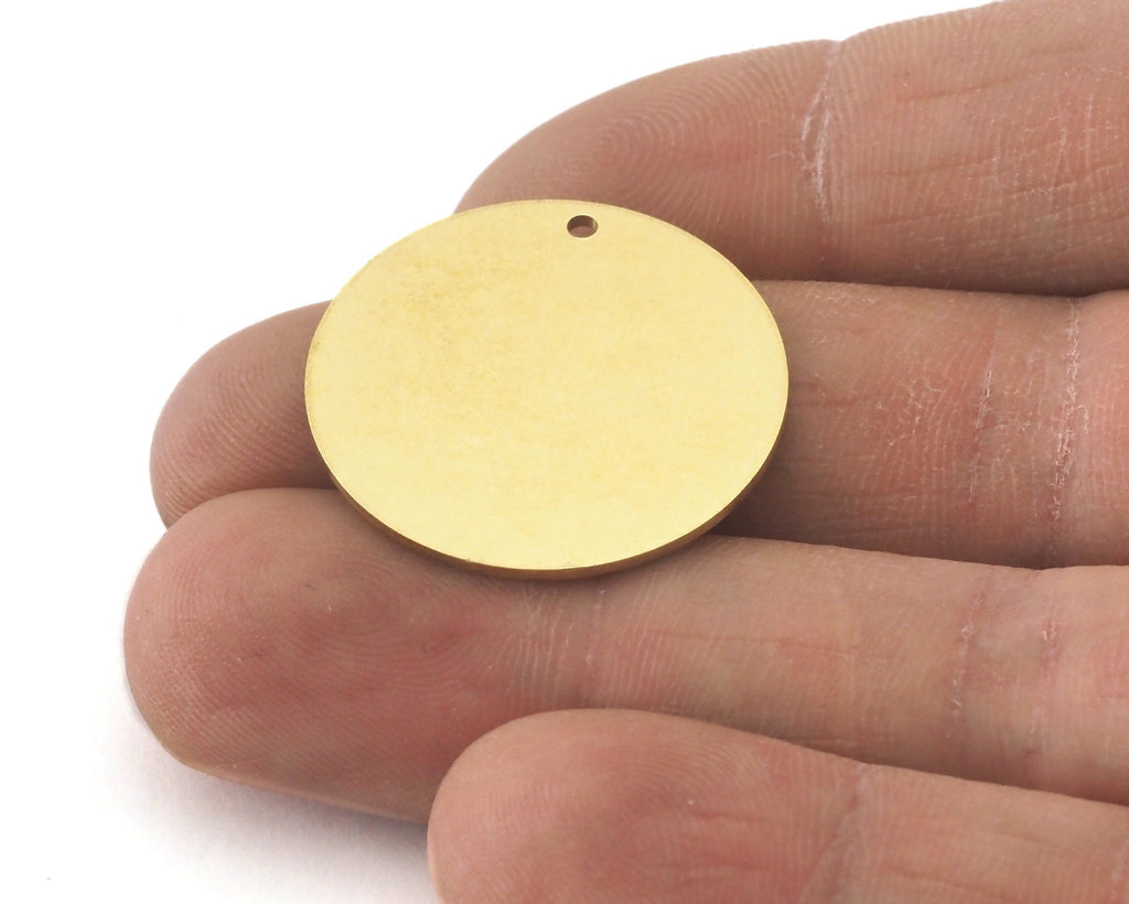 Circle Tag 26mm  thickness 1mm raw brass charms findings pendants stamping 680