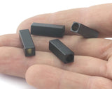 Black Painted Brass square tube 6x20mm 1/4"x5/4" (5mm 3/16" hole ) bab5 1744