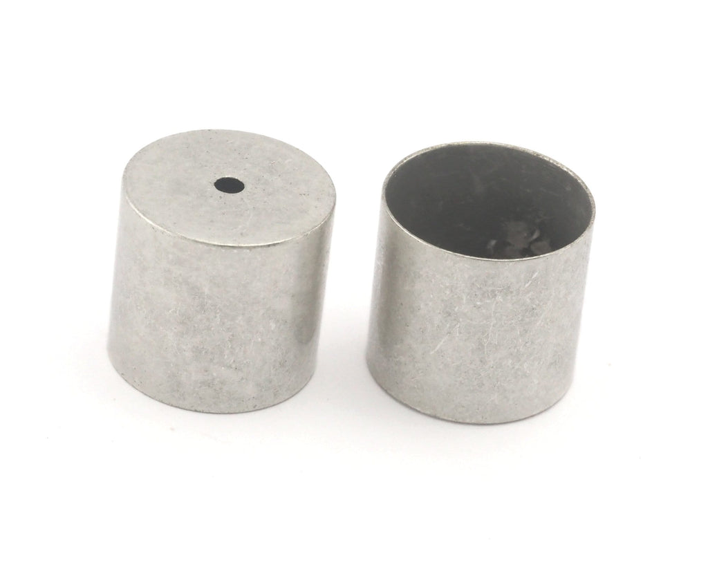 Big End Caps 20x21mm (20mm inner 4mm top hole) Antique silver plated brass end caps, findings ENC20 OZ2581