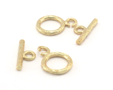 Branch Textured Toggle Clasps Shiny Gold Plated Brass 16mm ,Findings 3918