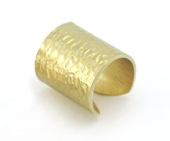 Hammered tube ring Adjustable Raw Brass 23mm (6US - 8US inner size) OZ4320