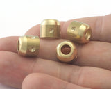Raw Brass end cap leather cord caps 10x11mm (hole 8mm 5mm) decorative cord end beads, hanging metal beads ENC8 647
