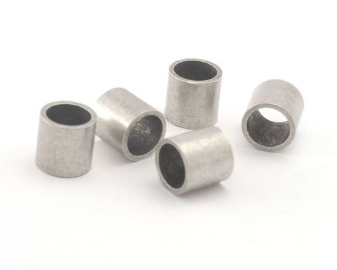 Brass Tube Antique Silver Plated 10x10mm  (hole 8mm) bab8 1726
