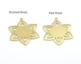 Flower Shape 31x25mm raw brass - Brushed Brass - Raw copper 1 hole charms findings 4309-220