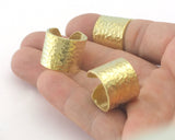 Hammered tube ring Adjustable Raw Brass 23mm (6US - 8US inner size) OZ4320