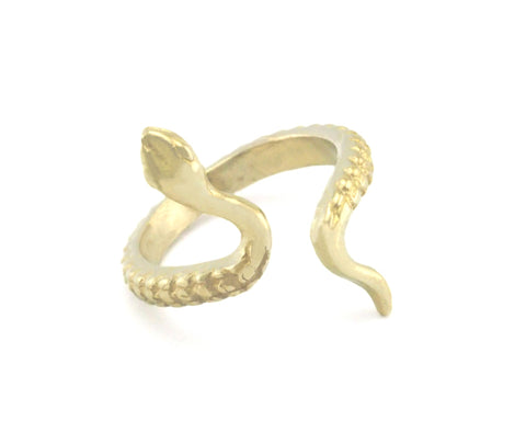 Minimalist Snake Adjustable Toe Ring Raw Brass (15mm 4US inner size) 4394