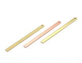 Rectangle rod bar stamping charms findings blank copper - raw brass -brushed brass 3x50mm (0.8mm thickness) 1 hole 4527