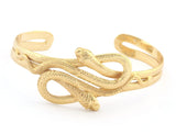 Snakes Bracelet Shiny Gold Plated Brass (55 - 70 mm inner size - Adjustable ) OZ4561