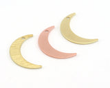 Brushed Crescent raw brass copper  22mm (0.8mm thickness) 1 hole  charms findings 3603