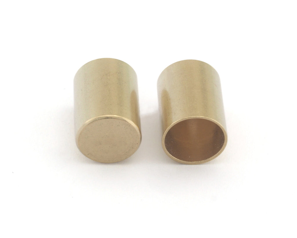 Cord  Tip Ends Raw Brass 9x12mm 8mm Inner Ribbon End, Ends Cap, Enc8 4574