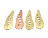 Irregular Oval Drop Moon Statements Pendant Copper - Raw Brass 14x43mm 1 holes Charms findings - S201