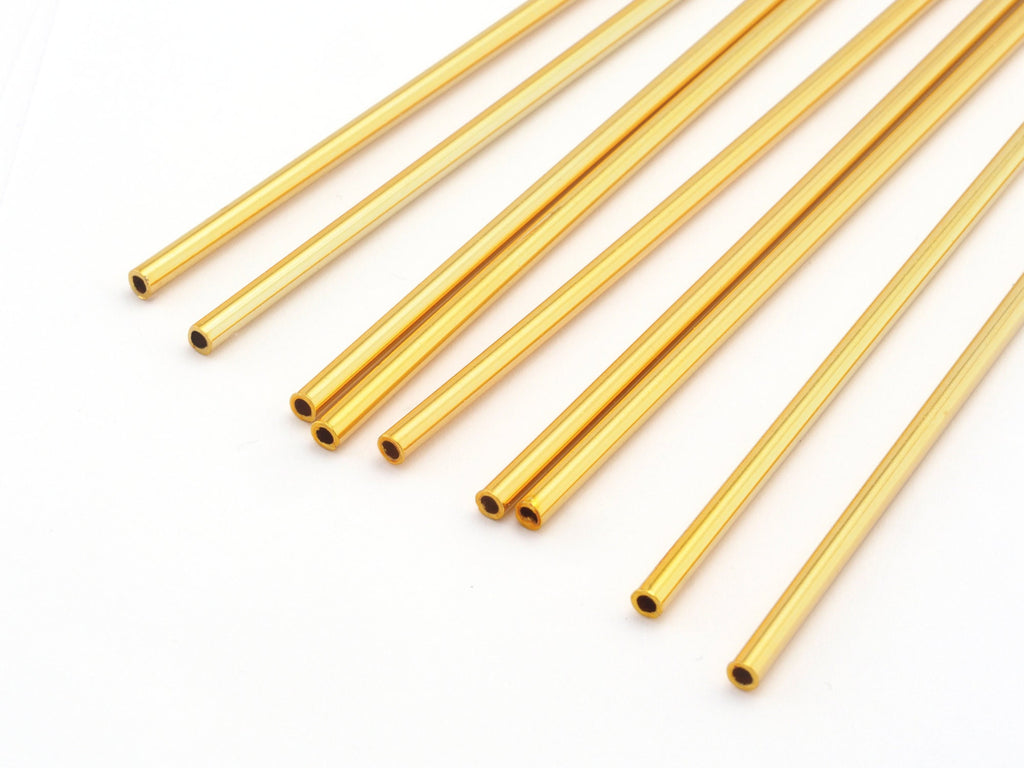 Himmeli Copper Tubes Beads 2.5x300mm Gold Plated copper tubes Cek001-220