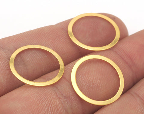 Circle Links, Seamless Ring Circle Connectors for Jewelry Making 15 pcs 19mm (hole  16mm ) Shiny gold plated brass 448
