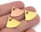Eye Triangle Earring Charms 26.5x23mm 1 Hole Raw Copper - Brass - Brushed Brass findings 4620-200