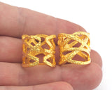 Hammered Adjustable Ring Matte Gold Plated brass (18mm 7.5US inner size) OZ2650