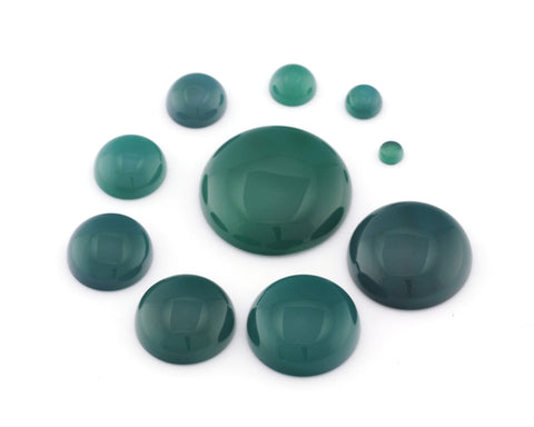 Dyed Green Agate Round shape cabochon 4 6 8 10 12 14 16 18 20 25mm- no hole
